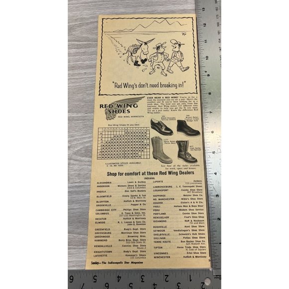 Red Wing Shoes Vintage Print Ad 1964 Comic Don't Need Breakin In - Picture 2 of 5